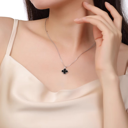 BOGLIA four-leaf clover necklace for women platinum agate pendant luxury fashion jewelry birthday gift for girlfriend and wife four-leaf clover necklace platinum