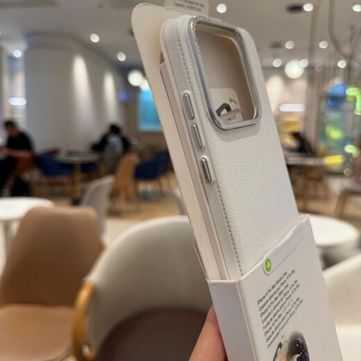 Yuning ins style suitable for Xiaomi 14 mobile phone case with lychee texture Xiaomi 15pro anti-fingerprint new 14ultra simple 13 men and women 15 plain leather texture 13 Pro anti-fall protective cover elegant white lychee texture Xiaomi 14