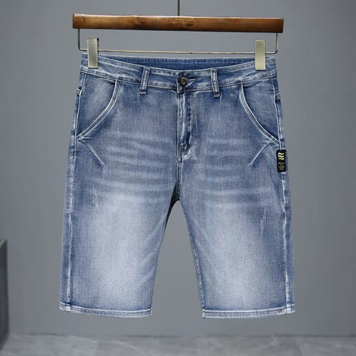 LEE KIDS summer thin denim shorts men's five-point pants loose straight mid-pants casual and versatile stretch breeches K722 blue and gray - direct sales from manufacturers 30 Recommended 110-120Jin [Jin equals 0.5 kg]