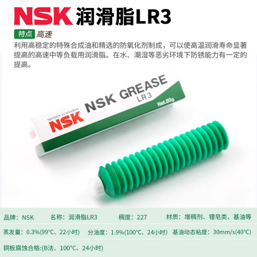 Japan imported NSK grease screw guide spindle lubricant AS2 PS2 LR3 NSL NS7 LG2 LGU LR3