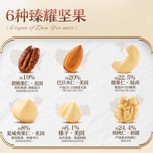 三只松鼠低GI每日坚果纯坚果1050g 坚果礼盒零食礼包夏威夷果  团购送礼