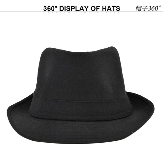 Xinuobaidi fashion top hat solid color jazz hat men's British gentleman hat women's versatile casual sunshade hat for all seasons black one size