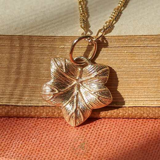 Lierui original handmade small 18K gold ivy gold coin pendant light luxury high-end temperament pendant small (customized 18K yellow)