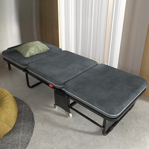 OQB [Deutsche Qualität] Klappbett Lunchpause für ein Büro Schlafartefakt verstärktes Hardboardschwamm dreifache Bett, die 65 weit graues Leinen-Upgrade dreifache Bett begleitet