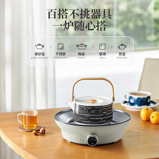 Mofei Electric Mofei Tea Stove 6083 Household Appliances Full Set Electric Stove Indoor Electric Ceramic Stove Set Internet Celebrity Waiju Tea Stove MR6083 Deep Space Gray 0.65L - National Warranty 2 Years