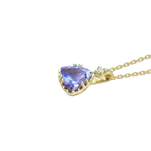 Tanzanite bracelet Japanese natural 18K gold plated light luxury amethyst pendant 925 clavicle chain Tanzanite necklace