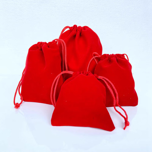 Austrian jewelry gold bag jewelry bag brocade bag red cloth bag drawstring seal storage bag jewelry packaging bag red velvet bag small size 10 pieces 5*7cm