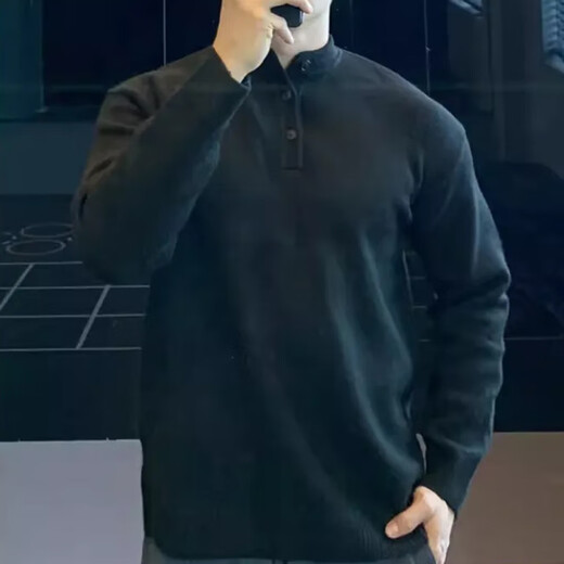 IRONTRAP Henry collar woolen sweater bottoming men's loose long-sleeved sports pullover sweater for autumn and winter brown brown S