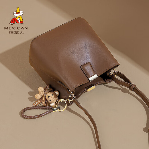 Scarecrow bag for women 2025 new cowhide leather shoulder crossbody bucket bag light luxury high-end birthday gift for girlfriend and wife