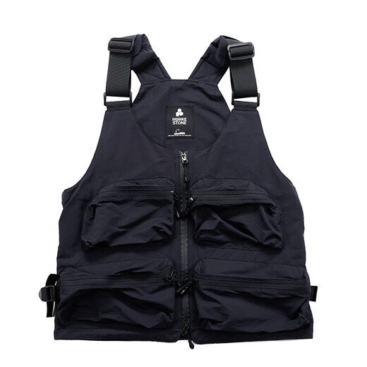 AWAKE STONE Extra Large Pocket Casual Fishing Vest for Men and Women in Four Seasons Outdoor Mountaineering Adjustable Multi-Function Sports Vest Titanium Steel Black
