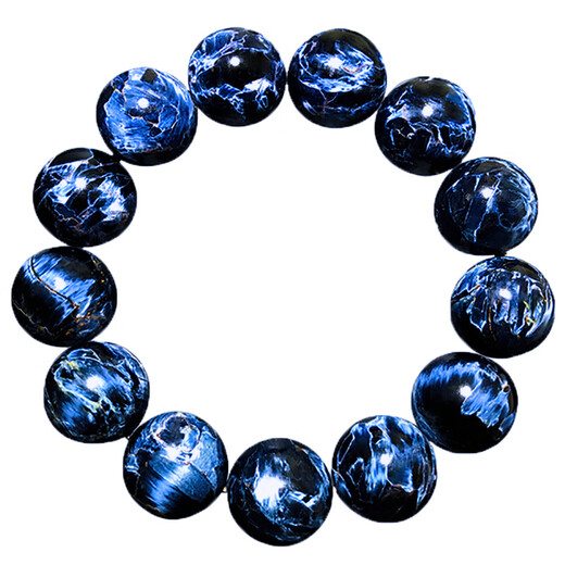 Confucian Natural Bracelet Cat's Eye Bracelet for Men and Women Dark Blue Cat's Eye Storm Gemstone Earth Pattern Tiger Eye Jade 13263 Peter Stone