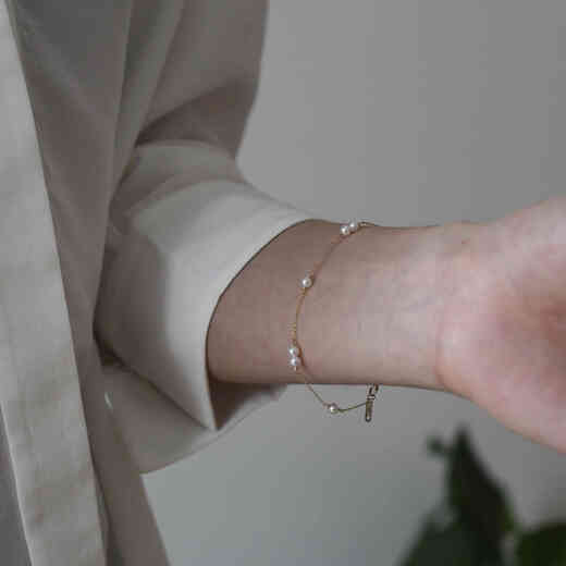 OEMG10k gold bracelet stacked gold baroque multi-layer niche design gift high-end light luxury 10k gold