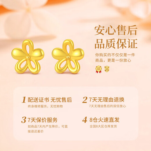 China Gold Gold Earrings for Women 18K Gold Earrings Jewelry Girls Birthday Gifts for Girlfriends Mom and Wife Wedding Anniversary 18K Gold Earrings + Certificate Gift Box