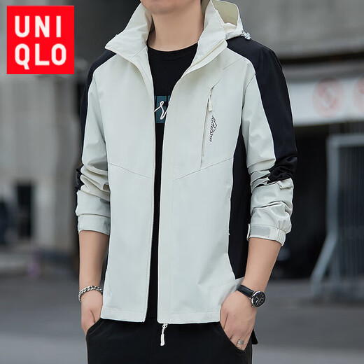 
Uniqkuku [same style in the mall] official website Flag Arch Store new style work clothes can be removed and loose coat for men Korean style versatile windbreaker men young men 6629 black L