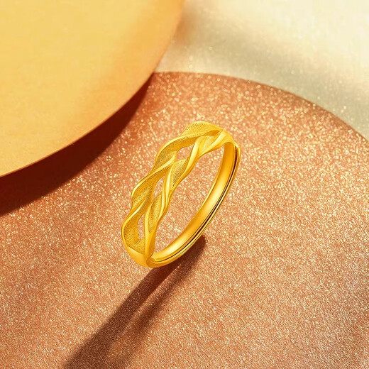 Yage Shenzhen Shuibei Gold Wheat Ear Ring 999 Pure Gold Silver Ancient Zodiac Element Ring Ring for Men and Women Couple Wheat Ear Ring 0.4g 5D Hard Gold + Silver Core