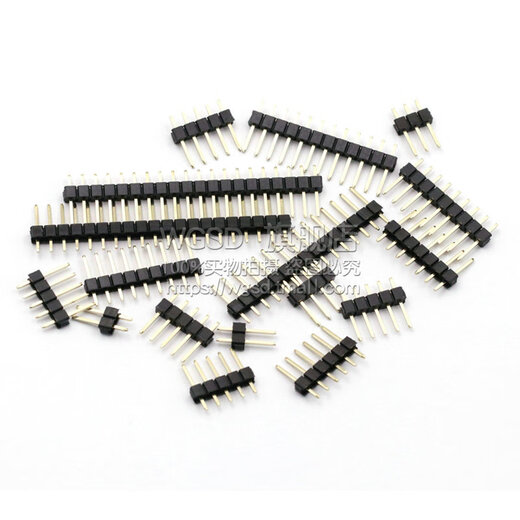 Dafurui single row pin double row pin copper spacing 2.54MM1*2/3/4/5/6/7/8/10/12/20/30P gold-plated plug 1*20P straight pin ordinary (20 pieces)