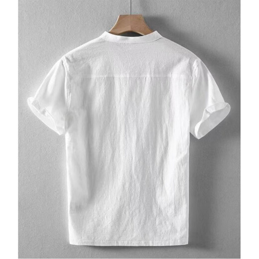 Capti Frühling und Sommer neuer Männer kurzärmeliges Stand Halshemmung Chinesischer Stil Casual Round Hals atmungsaktives Kurzarm Shirt National Trend Sty