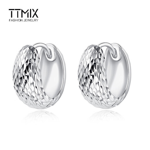 TTMIX modern platinum earrings women's platinum pt950 earrings platinum earrings ear buckles shiny white gold earrings 7.1-7.3g