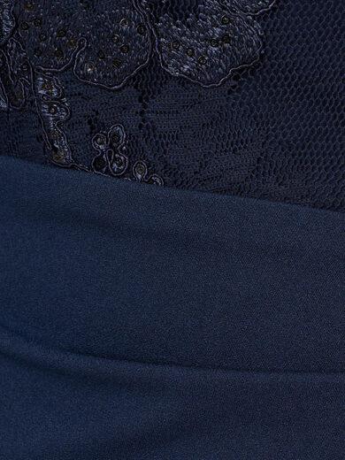 Adrianna Papell Women's Floral Lace Combo Dress Navy 16