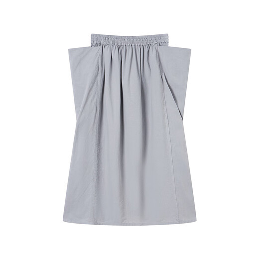 MUJI IDEE Women's Plain Pleated Skirt Skirt Women's Skirt 25 Years Summer Pure Cotton GA47CC5S Smoked Green One Size (165/72A)
