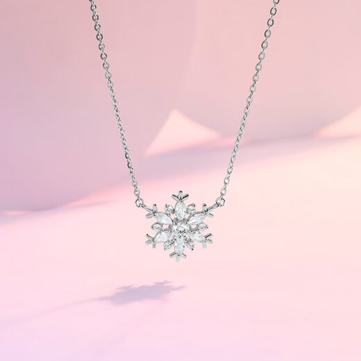 Saturday Fortune Snowflake Necklace Pendant S925 Silver Fantasy Clavicle Chain Birthday Gift J0610598 40+5cm