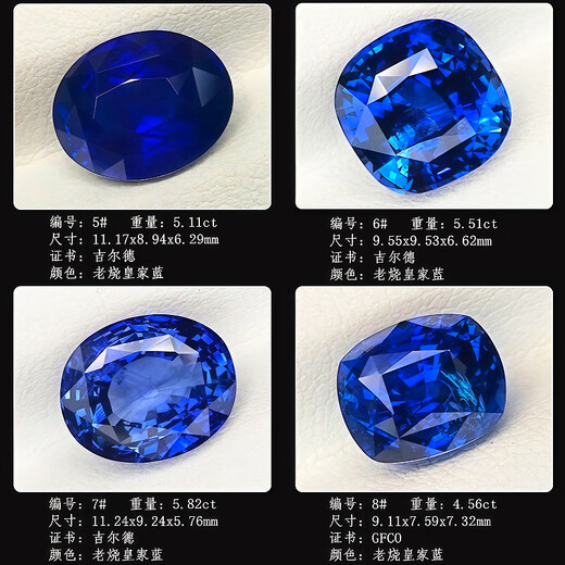 Blue peaceful large carat unfired old fired sapphire royal blue cornflower Gilder 18K gold men's and women's ring pendant 03 12.54 carats 1#