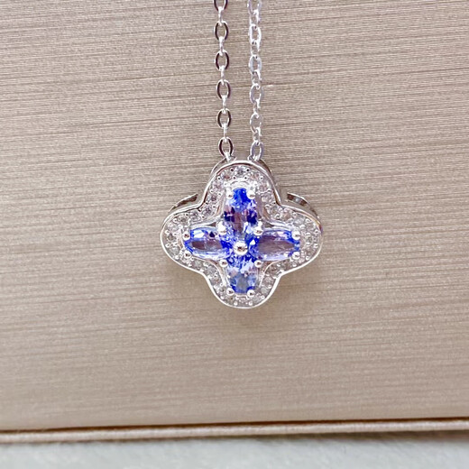 IosnIOSN new natural 3a full body tanzanite pendant dark blue 925 silver fashion simple style inlaid