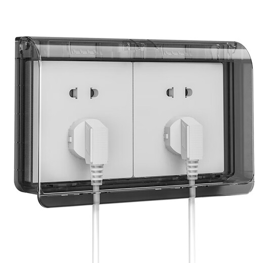 International Electrician 86 switch socket panel waterproof cover leakage bathroom switch anti-splash box bathroom paste power supply protective cover 86 type two-position universal waterproof box transparent