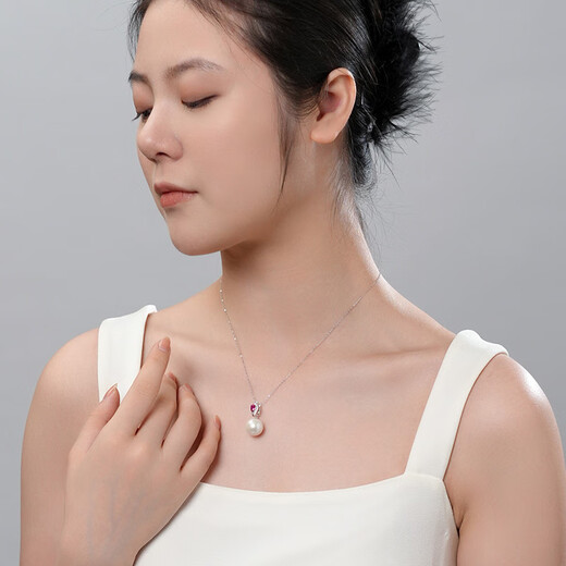 Dara pearl pendant single mother style freshwater pearl necklace round bright light practical birthday gift for girlfriend and mother