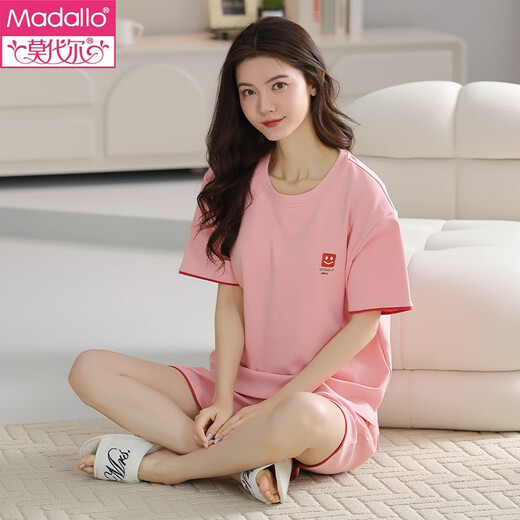 莫代尔2025年新款织舒适睡衣女夏季纯棉短袖两件套夏天条纹家居服 YZT9854 M 女款 建议80-100斤
