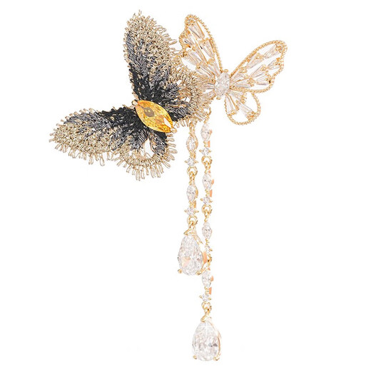 Feiyu A embroidered butterfly corsage brooch for women high-end exquisite fashion luxury temperament high-end light luxury design niche butterfly brooch + red gift box