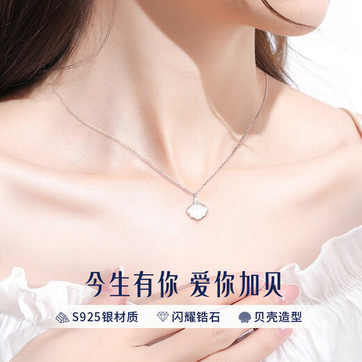 ALLOVE Yibeizi sterling silver necklace women's pendant jewelry girls birthday gift for girlfriend wife lady light luxury niche