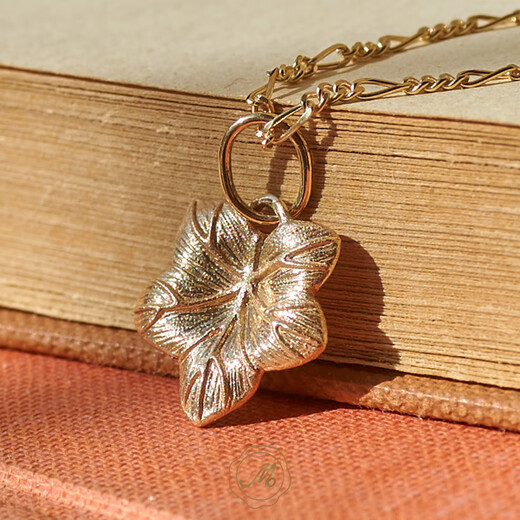 Lierui original handmade small 18K gold ivy gold coin pendant light luxury high-end temperament pendant small (customized 18K yellow)