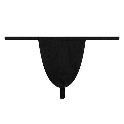 Men's thong pure cotton men's thong narrow edge low waist sexy and fun pure style special spicy character inside black M 80-100Jin Jin is equal to 0.5 kg