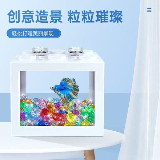 Runhuanian simulated crushed ice stone fish tank landscaping pavement aquarium acrylic creative color base small blue broken diamonds + pearls 5 each