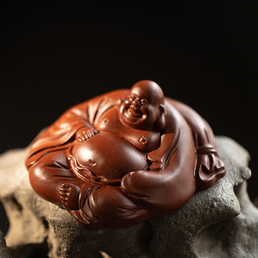 Yihe Zisha Maitreya Buddha tea pet boutique can raise raw ore little monk Smiling Buddha tea table tea table decorations tea play high-end Zisha-Maitreya Buddha