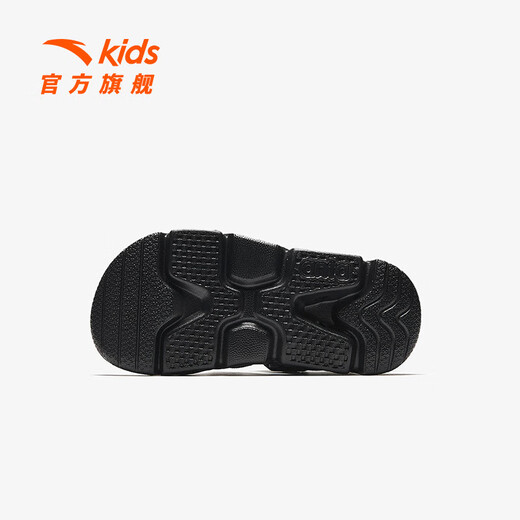 ANTA children's sandals for men and women 2025 summer new Velcro outdoor arch open toe beach shoes men's black/silver-4 30 shoe inner length 18.5cm