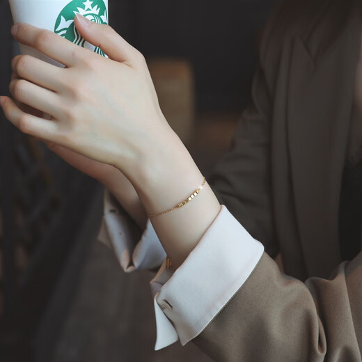 Shien-plated 18k gold-plated broken gold bracelet for women, high-end and exquisite, small sugar cube bracelets for money from all directions, broken gold bracelet 16+5cm