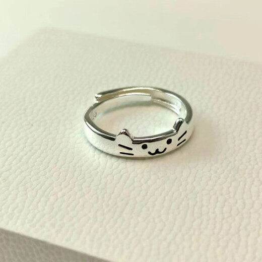 ARY Cat and Dog Diary Ring Female Kitten and Puppy Couple Ring Ins Niche and Beautiful Kitten Cat Ring + Puppy Dog Ring