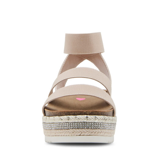 STEVE MADDEN Girls Charisa Wedge Sandals Natural 3 Kids