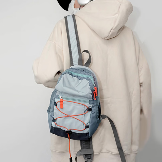 小野七天旅行户外双肩包男女轻便登山包爬山小号背包徒步骑行运动书包尼龙 小号徒步背包 雾霾蓝