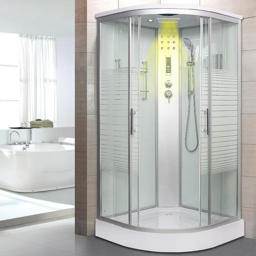 Jomoo's new all-in-one bathroom steam room sauna room shower room overall shower room shower room bathroom B model transparent 110 white center column stainless steel top spray double without steam