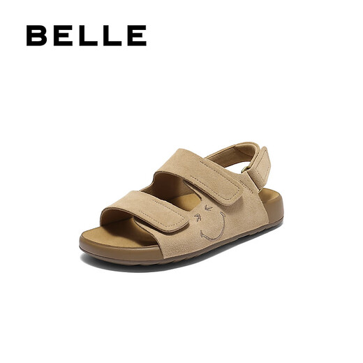 Belle Zhang Linghe's same smiley joint happy toast skin-friendly and comfortable children's shoes Birkenstock sandals 67209B65 apricot 34 (220mm)