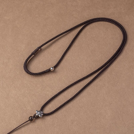 Minamiuri necklace rope jade pendant jade pendant lanyard wear-resistant adjustable hanging neck sling pendant rope men and women pendant rope 925 anemone pendant lanyard - black