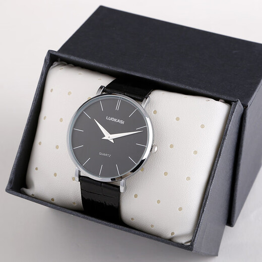 碧允超薄男士手表男学生韩版简约休闲潮流时尚皮带防水石英非机械表 3883黑带黑面+表带