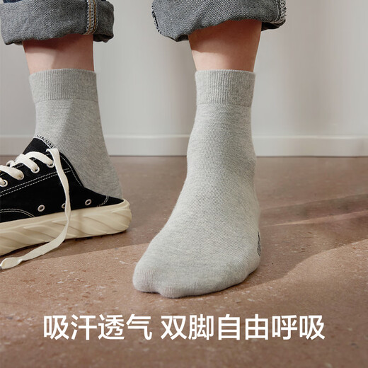 有棵树男士袜子男7A抗菌消臭纯棉中筒袜夏柔软吸汗透气休闲时尚百搭长袜