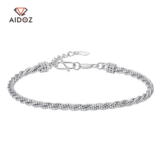 Aido Diamond platinum twist rope bracelet for women pt950 platinum small waist bracelet fashionable and versatile weight 11.49 grams + delivery certificate