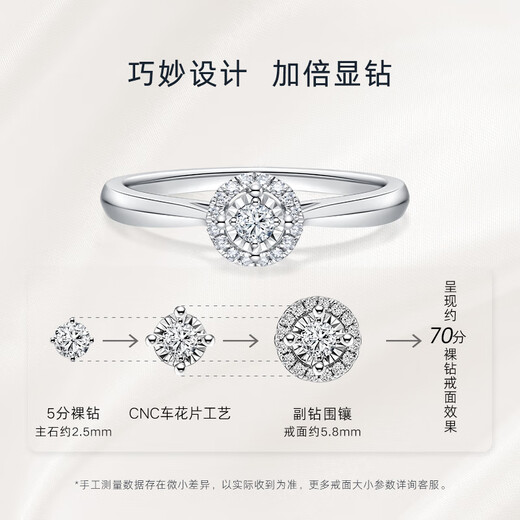 DR proposal diamond ring platinum BELIEVE simple luxury wish bouquet engagement diamond holiday gift WJ0055 5 points H color SI1 small amount in stock + gift box