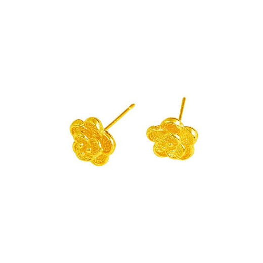 2025 new fashionable temperament flower earrings with small fragrance style alloy earrings golden flower earrings