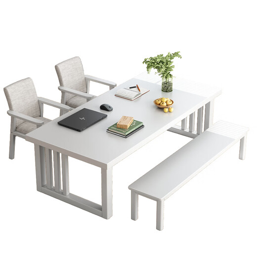 Kezhitu Massivholz großer Schreibtisch Weißer Creme-Stil Computer DESUTOHE LANGE BRAUBE WORKBANCH Home Langer Tisch Mehrfacher Studientisch CR9901# Walnuss Farbe Single Tisch [Desktop Holz dicke Nr. 140x80x75cm